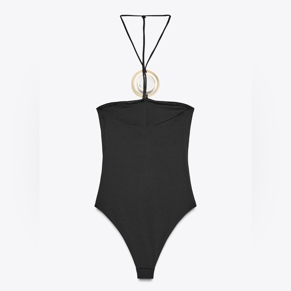 NWT ZARA CIRCULAR DETAIL BANDEAU SWIMSUIT - Picture 7 of 8